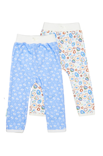 Комплект брюки 2 шт Lucky Child Лавандовый пряник, цвет: белый/сиреневый