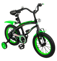 Двухколесный велосипед Capella G14BM, цвет: зеленый/черный