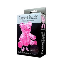 Головоломка 3D Crystal Puzzle Мишка розовый цвет: розовый
