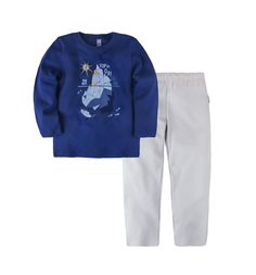 Пижама джемпер/брюки Bossa Nova Оригами, цвет: синий/серый