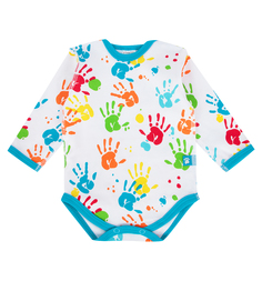 Боди Котмаркот Ладошки, цвет: белый/голубой