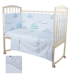 Комплект постельного белья Funecotex Сладкие сны 7 предметов наволочка 40 х 60 см, цвет: белый/голубой