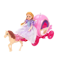 Игровой набор Наша Игрушка Карета Розовая мечта с куколкой