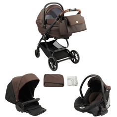 Коляска 3 в 1 Cam Techno Joy, цвет: графит/коричневый C.A.M.