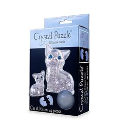 Головоломка 3D Crystal Puzzle Кошка серебристая цвет: прозрачный