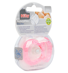Соска-пустышка Nuby Natural Flex вентилируемая силикон, с 6 мес, цвет: розовый