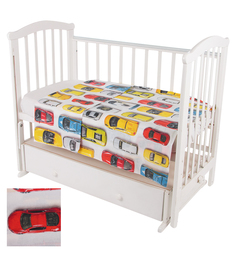 Зайка Моя Пододеяльник Машинки 110 х 140 см, цвет: белый