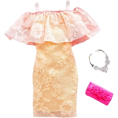 Набор одежды Barbie Мода розово-оранжевое платье