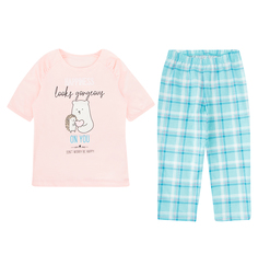 Пижама футболка/капри Mark Formelle, цвет: бирюзовый/розовый