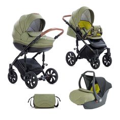 Коляска 3 в 1 Tutis MIMI STYLE, цвет: оливковый