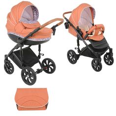 Коляска 2 в 1 Tutis MIMI STYLE, цвет: персик/мозаика