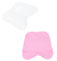 Комплект подушка/наволочка Smart-textile 27 х 24 х 5 см Бабочка плюс, цвет: белый/розовый