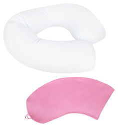 Комплект Smart-textile Гармония подушка/наволочка длина по краю 250 см, цвет: белый/розовый