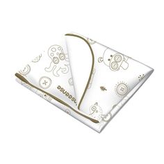 Клеенка Inseense подкладная с обработкой тесьмой с рисунком, 1 шт, цвет: белый