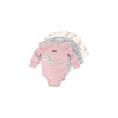 Комплект боди 3 шт Happy Baby Кисуля, цвет: розовый/серый