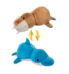 Мягкая игрушка Вывернушки 1Toy Дельфин-Морж 40 см