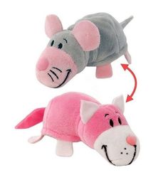 Мягкая игрушка Вывернушки 1Toy Мышка-Розовый кот 12 см