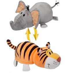 Мягкая игрушка Вывернушки 1Toy Тигр-Слон 40 см