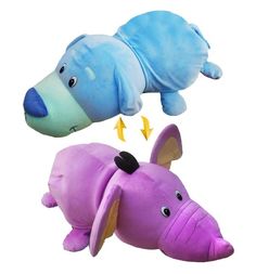 Мягкая игрушка 1Toy Голубой щенок-Сиреневый Слон 76 см