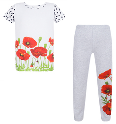 Пижама футболка/брюки Leader Kids Маки, цвет: серый
