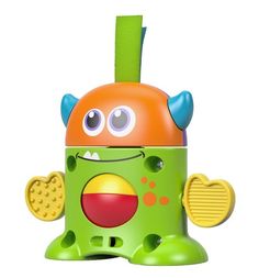 Развивающая игрушка Fisher-Price Мини-монстрик, зелено-оранжевый 10 см