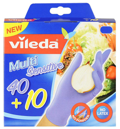 Перчатки хозяйственные Vileda нитриловые, размер: M
