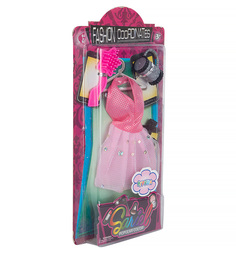 Игровой набор Игруша одежда и аксессуары для куклы розовое платье