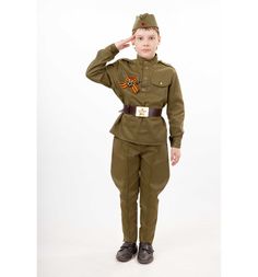 Карнавальный костюм Пуговка Солдат, цвет: хаки