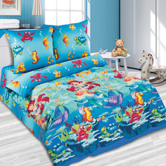 Комплект постельного белья Артпостель Морская сказка, цвет: синий 3 предмета