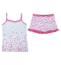 Пижама топ/шорты LetS Go, цвет: белый/розовый