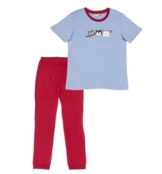 Пижама футболка/брюки Winkiki, цвет: голубой