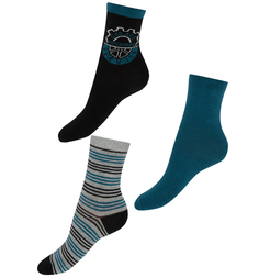 Комплект носки 3 пары Infinity Kids, цвет: серый/синий