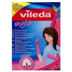 Перчатки Vileda хозяйственные с хлопковым напылением Style, M