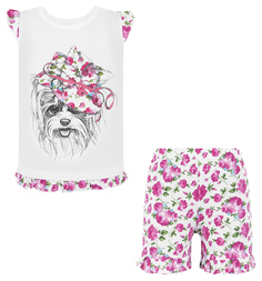 Пижама футболка/шорты Leader Kids Шляпки, цвет: белый