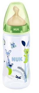 Бутылочка Nuk First Choice Plus полипропилен 0-6 мес, 300 мл, цвет: зеленый
