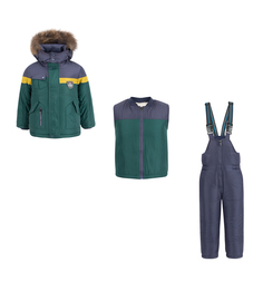 Комплект куртка/жилет/полукомбинезон Fobs, цвет: зеленый