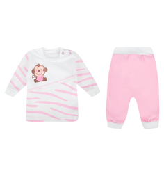 Пижама джемпер/брюки Babyglory Сафари, цвет: розовый
