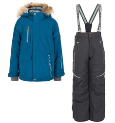 Комплект куртка/брюки Huppa Hansen, цвет: бирюзовый/серый