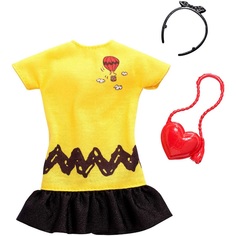 Набор одежды для кукол Barbie Коллаборации Желто-черное платье/сумка-сердце