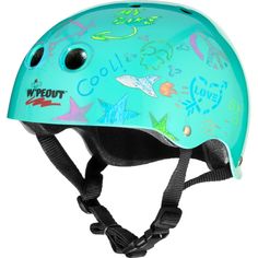 Шлем Wipeout с фломастерами (5+), цвет: бирюзовый