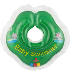 Круг Baby Swimmer полуцвет+погремушка, цвет: зеленый