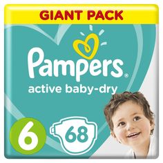 Подгузники Pampers Active Baby-Dry Размер 6 (13-18 кг) 66 шт.