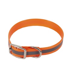 Ошейник для собак Каскад со светоотражающей полосой, цвет: оранжевый