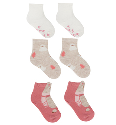 Bossa Nova Комплект носки 3 шт., цвет: розовый/белый/бежевый
