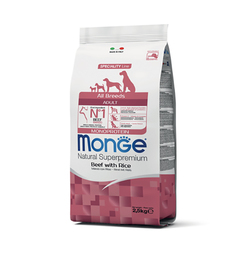 Сухой корм Monge для взрослых собак All Breeds Beef and Rice, говядина/рис, 2.5 кг