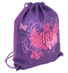 Мешок для обуви Action 18 с крыльями 37х32 см, цвет: фиолетовый Action!