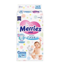 Подгузники Merries Air Through 5 (9-14 кг) 54 шт.