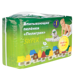 Пеленки Пелигрин впитывающие 40х60 см, 30 шт