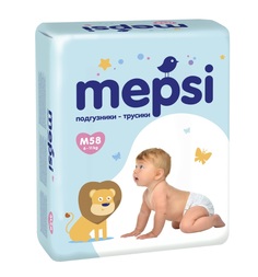 Подгузники-трусики Mepsi (6-11 кг) 58 шт.