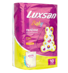 Пеленки Luxsan с рисунком 60 х 90 см, 10 шт